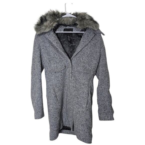 Club Monaco Jackets & Blazers - Club Monaco Tweed Melissa Coat Wool Size Medium Gray Blue